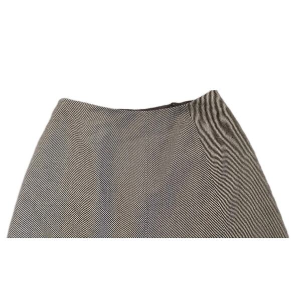 VTG Talbots Classic 100% Wool Striped Midi Skirt 10 Front Slit Twee Academia 90s - Picture 3 of 5